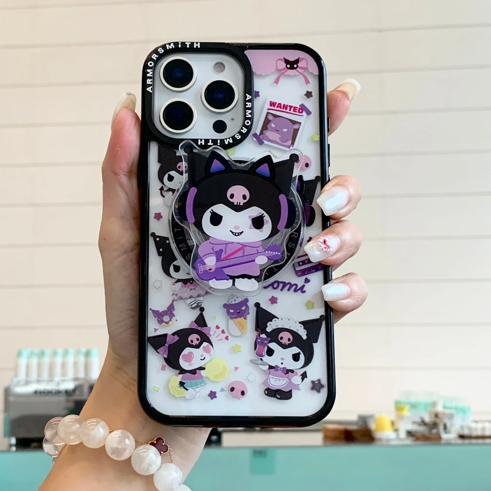 لطيف الكرتون سانريو كورومي حامل مغناطيسي Magsafe اللاسلكية تهمة جراب هاتف آيفون 17 16 15 14 13 12 11 برو ماكس غطاء