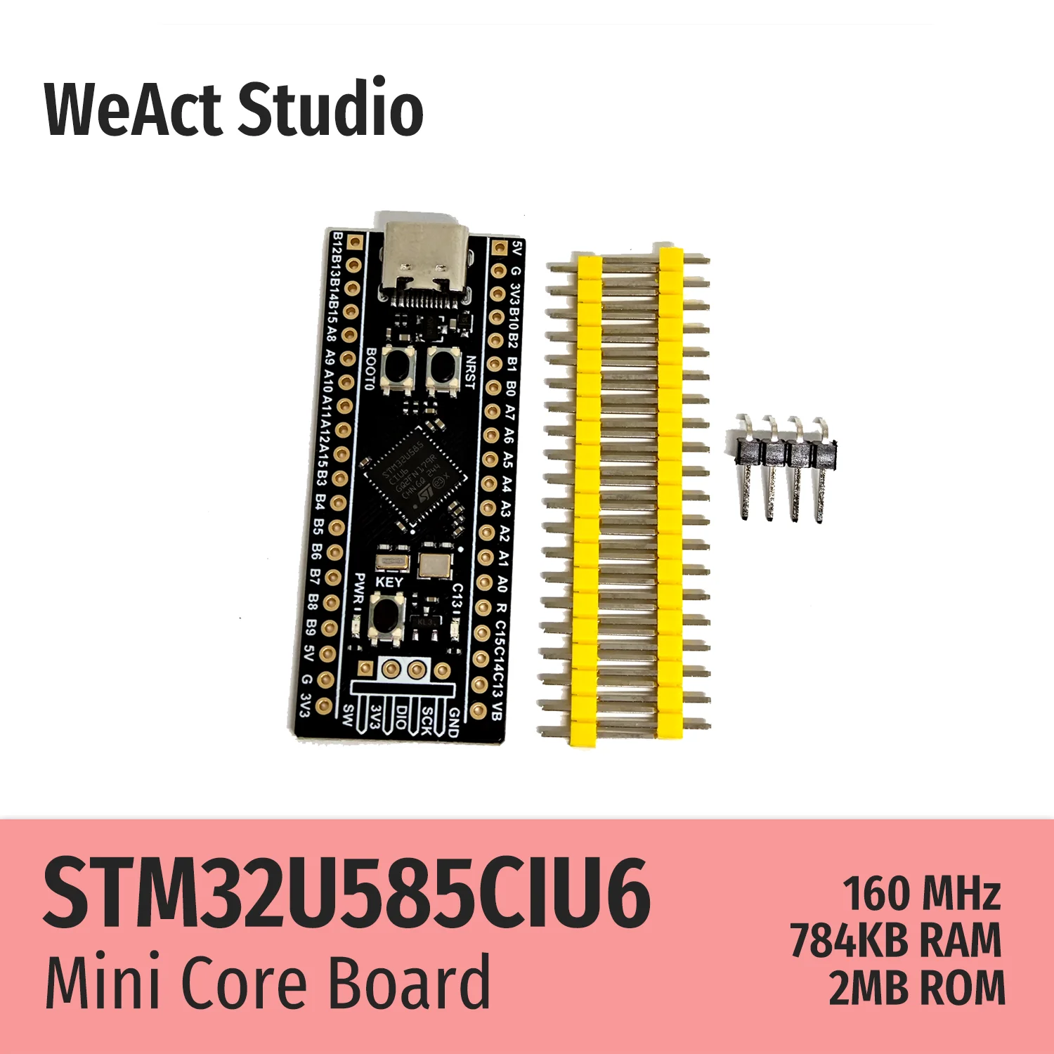 WeAct STM32U585CIU6 STM32U585CI STM32U585 STM32U5 STM32 Placa central Placa de demostración