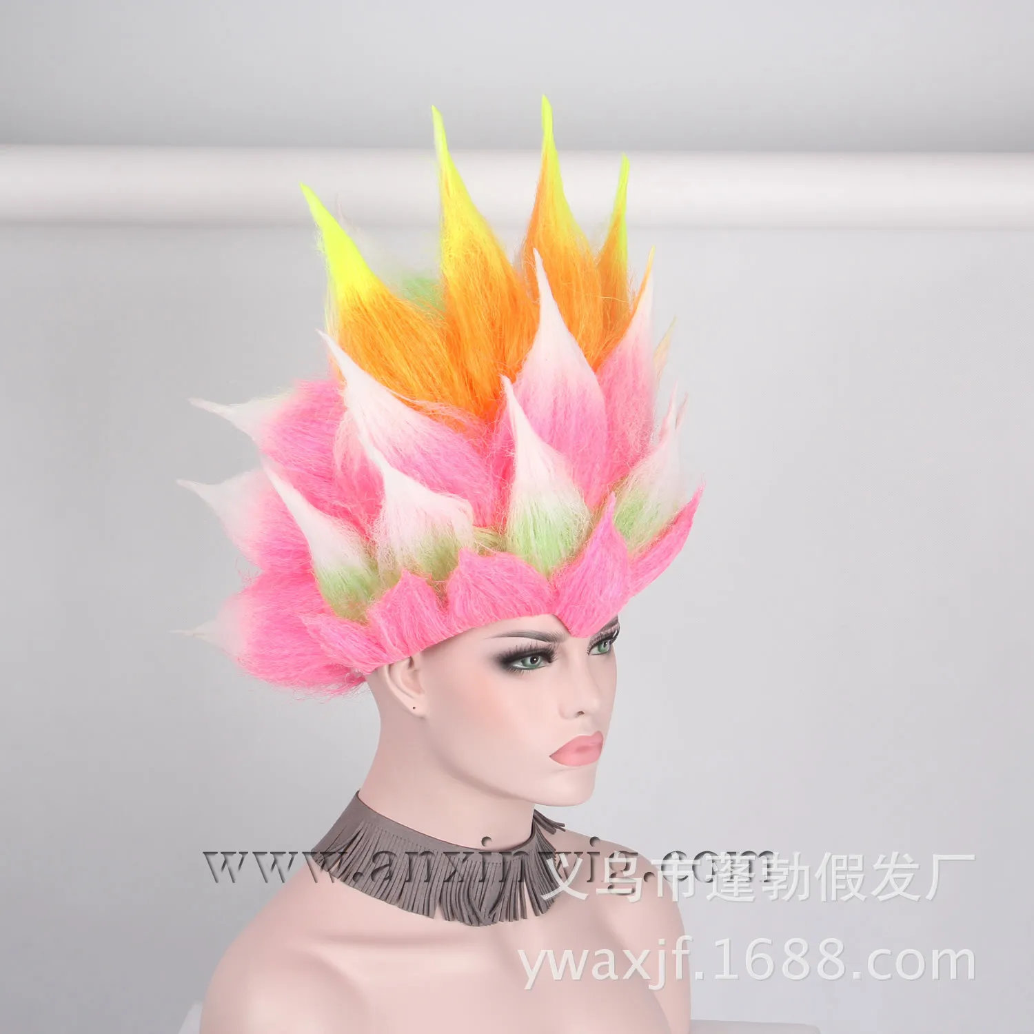 Synthetic Mohawk Style Party Afro Wig Cosplay Festival Costume Wig Unisex Anime Inspired Funky Wig Halloween Stage Event Styling