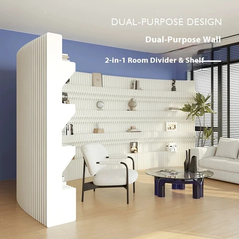 Folding Paper screen partition shelf baffle room mobile partition multi-layer storage paper wall room divider panel divider wall