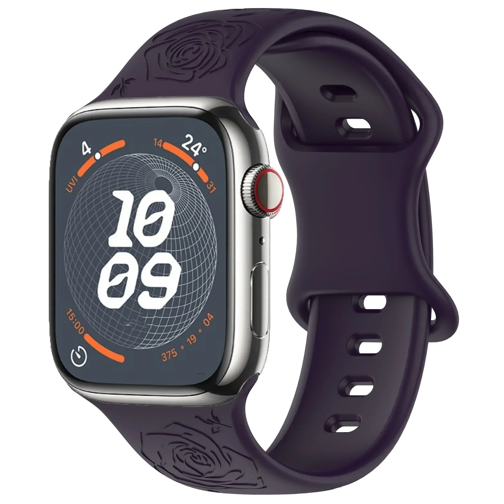 Apple Watch Ultra 11 10 9 8 7 6 5 4 SE用 ソフトシリコンバンド 刻印パターンブレスレット iWatch 45mm 41mm 44mm 40mm 42mm 46/49mm対応