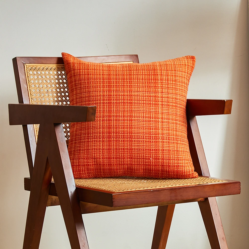 Baumwolle Leinen Kissenbezug Orange Gewebt Wasserdicht Kissenbezug Für Sofa Dekoration Wohnzimmer Fundas De Cojines Nordic