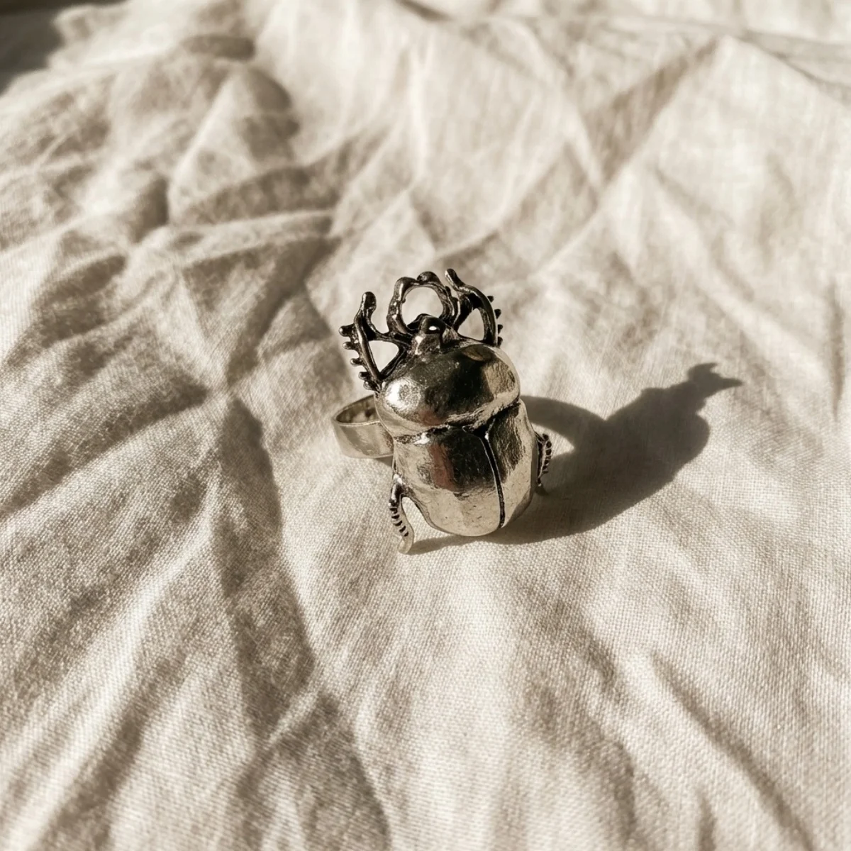 Creative Insect Cicada Beetle Opening Rings For Women Men Vintage Punk Metal Animal Finger Ring Party Daily Wear Fashion Jewelry view 3