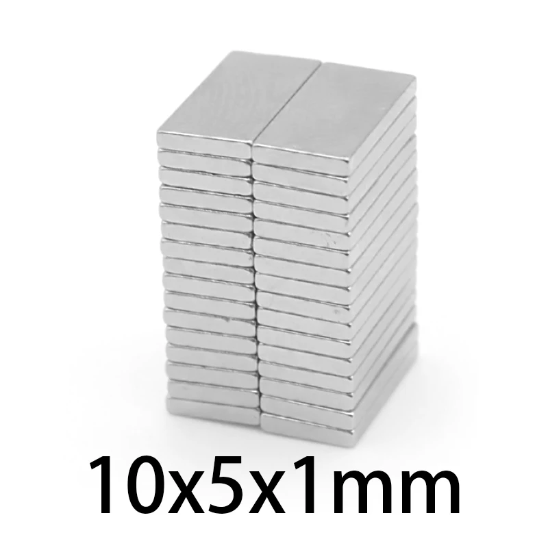 100-1000 pcs 10x5x1 rare earth magnet thickness 1mm small rectangular block 10x5x1mm magnetic permanent neodymium magnet10*5*1