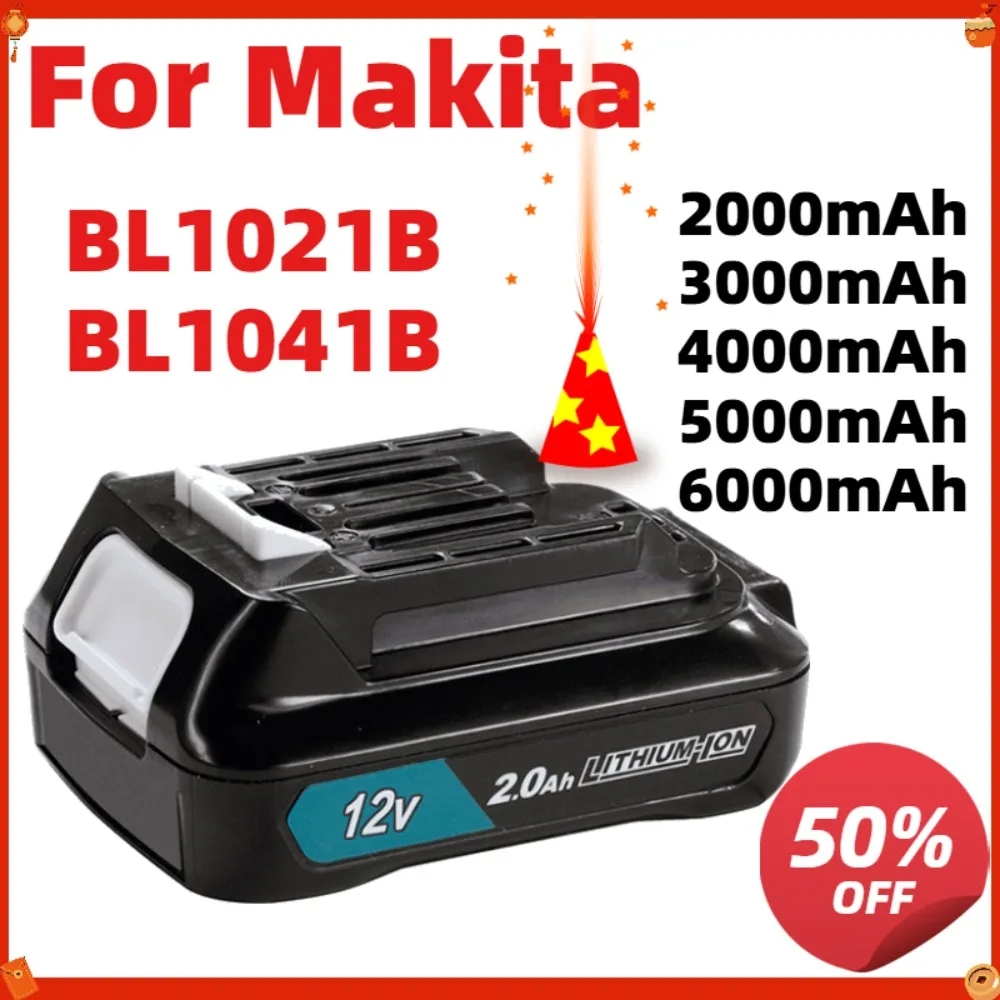 2000mAh-6000mAh Battery For Makita BL1021B BL1041B 12V Li-ion for Drill Vacuum Cleaner