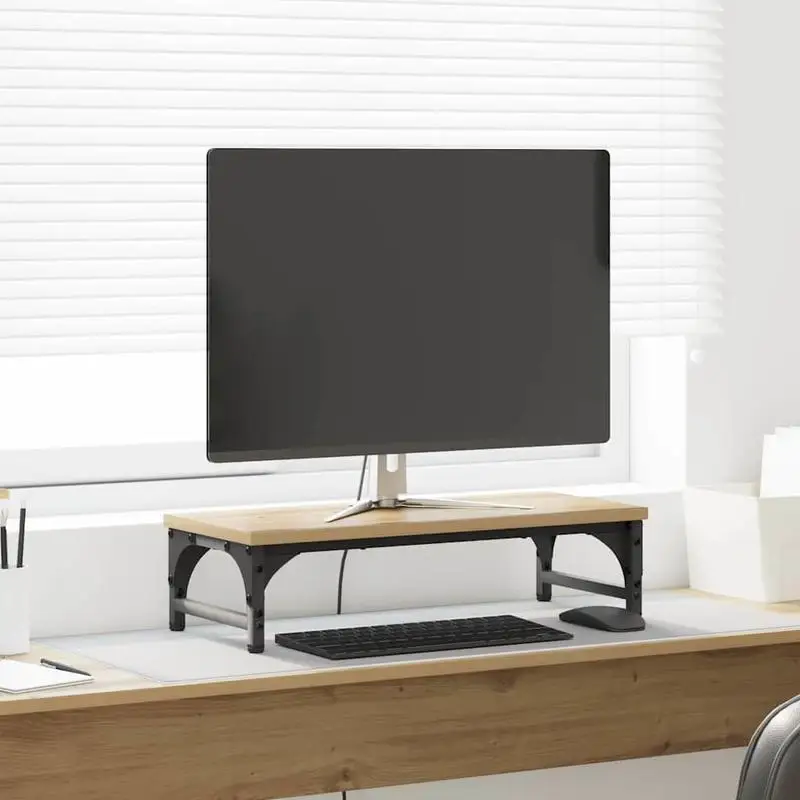Monitorständer aus handgefertigtem Eichenholz 55 x 23 x 14 cm