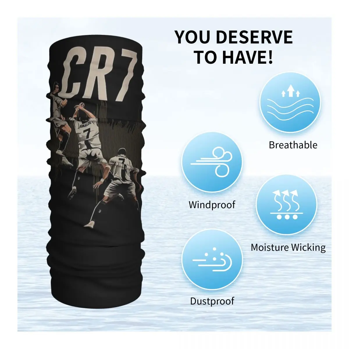 CR7 Cristiano Ronaldo Bandana Neck Cover Printed Mask Scarf Warm FaceMask Riding For Men Women Adult All Season