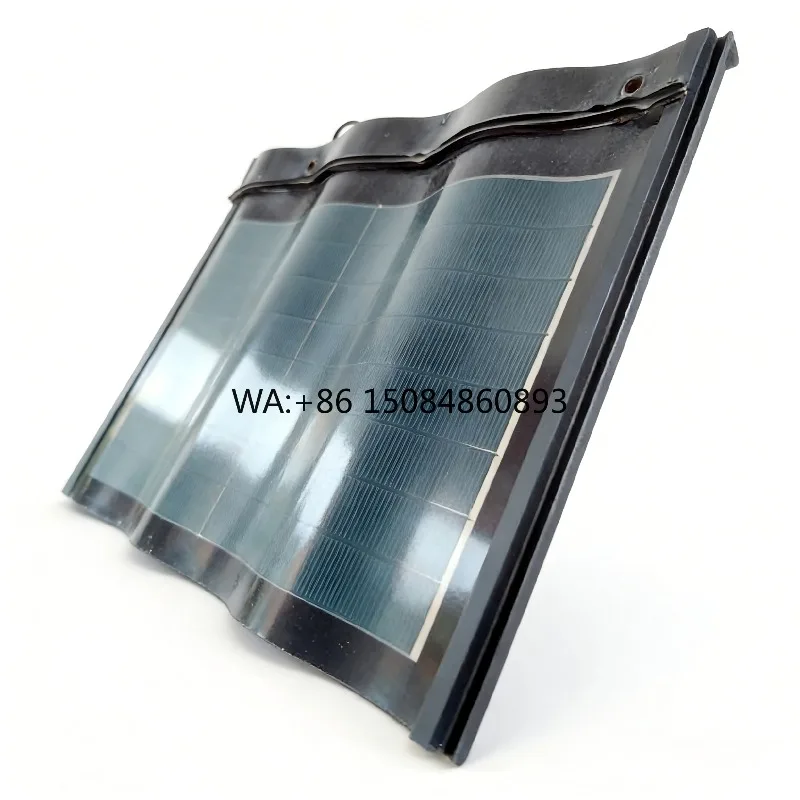 Solar Roof Tiles Photovoltaic 3 Curved Black 45W Tile BIPV Tile House Renovation for European Market