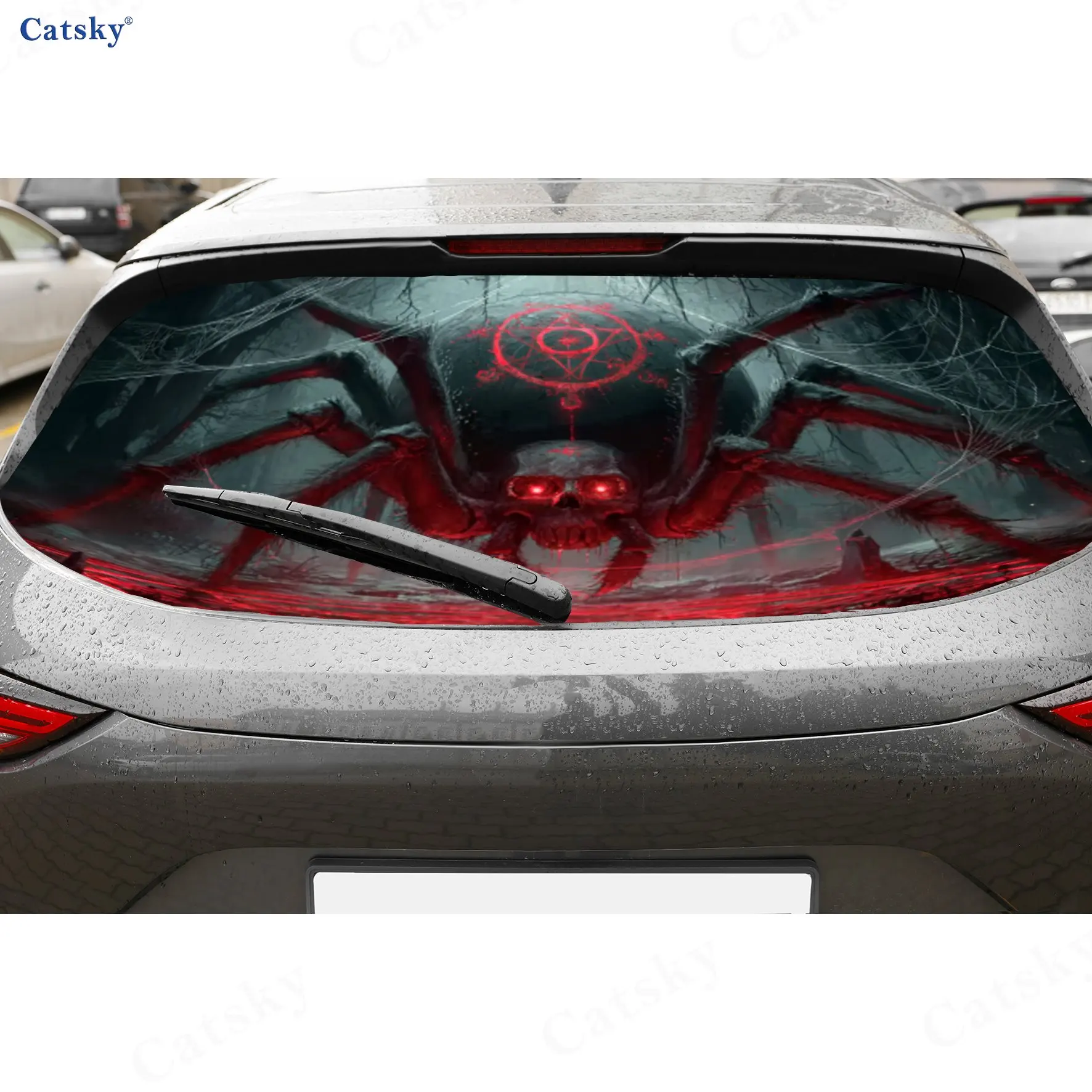 

Demon Spider Bone Web PVC material self-adhesive waterproof car rear window sticker, easy to paste without falling off, waterpro