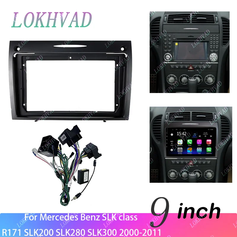 Car Radio For Mercedes Benz SLK class R171 SLK200 SLK280 SLK300 2000-2011Android 2 Din Stereo Mounting Bezel Faceplate Frame Kit