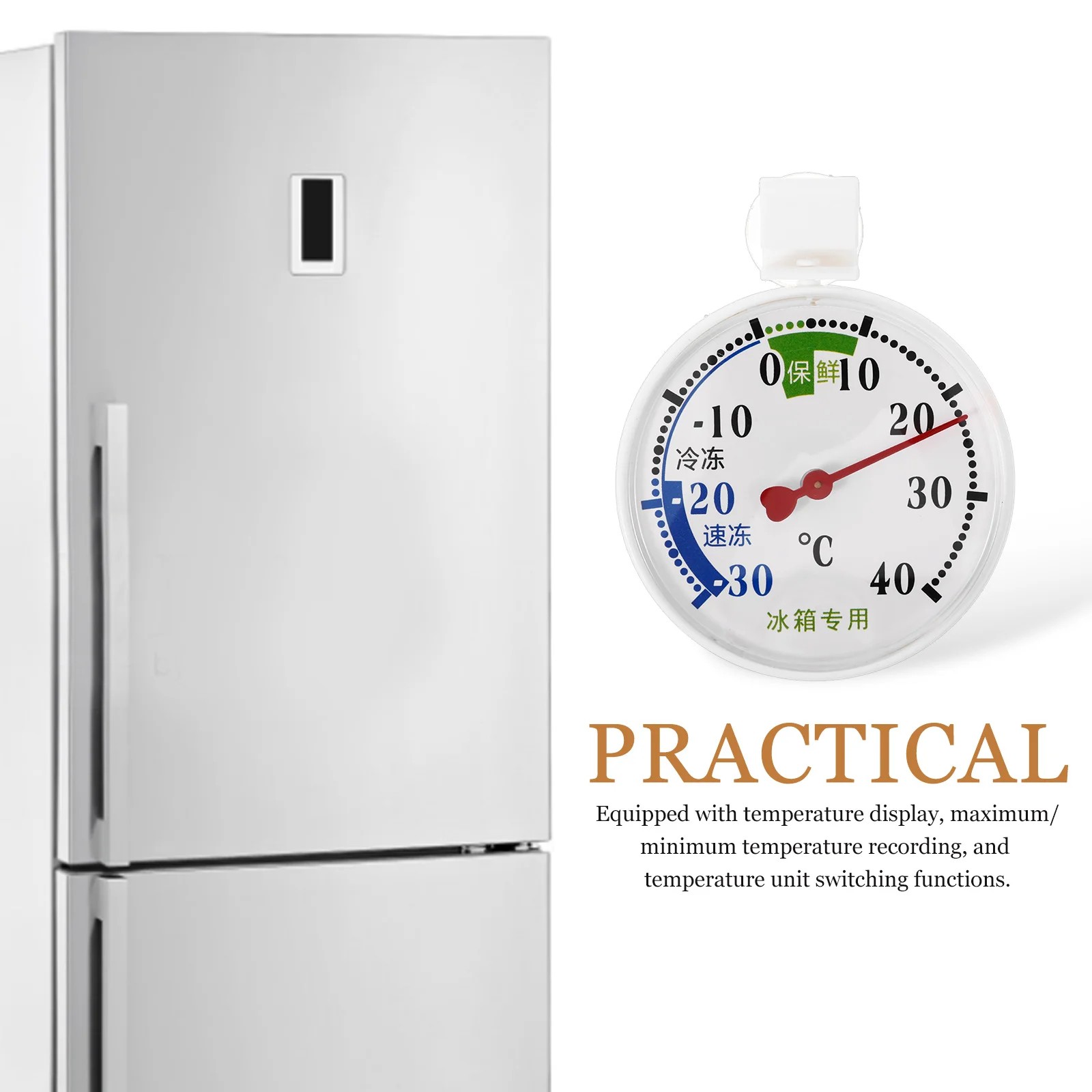 

Digital for Refrigerator Freezer Temperature Monitoring High Precision Sensor 50℃ to 70℃ Suction Cup Design Easy Installation