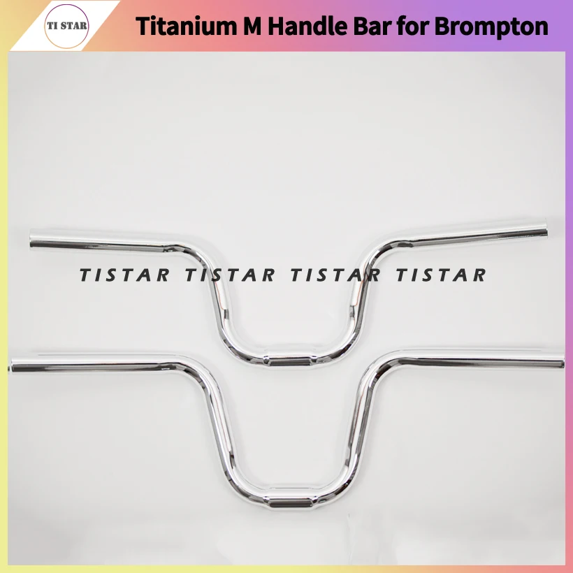 M Type Titanium Handlebars for Folding Bike, Chrome Color, Handle Bar Height 60mm, 80mm, 120mm, 150mm Width, 530mm