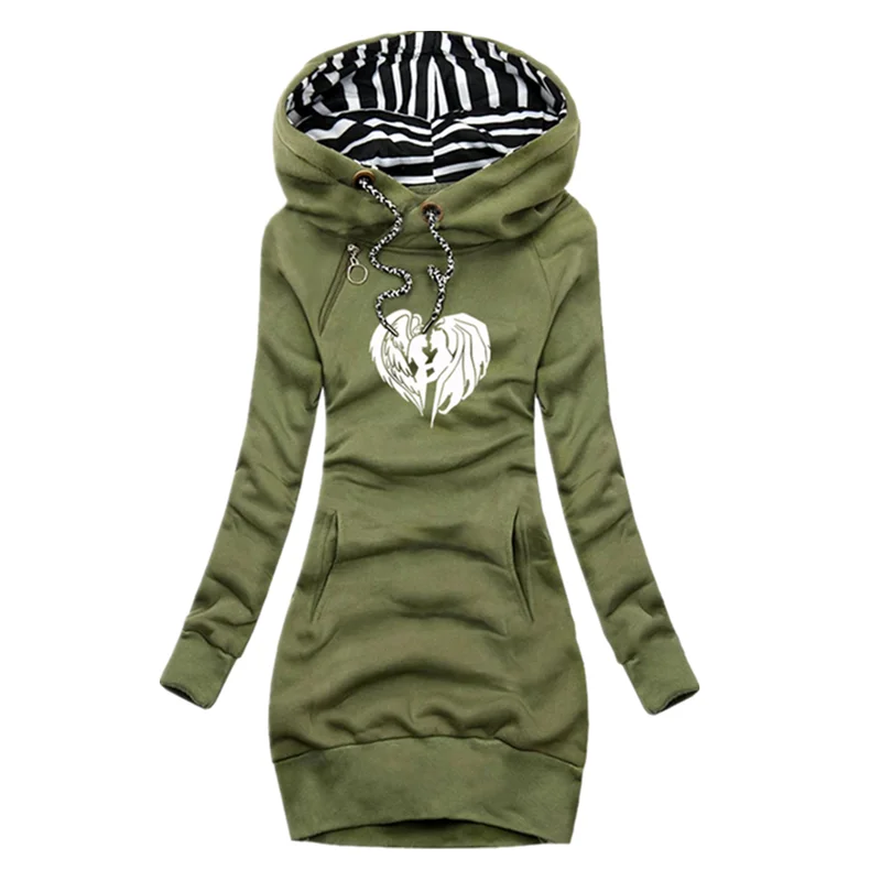 Bikinis Secret Spring and Autumn Sexy Slim Pullover Dress Women Fashion Long Sleeve Hoodie Casual Printed Stripe Hooded Dresses