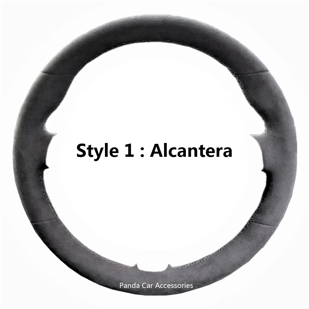Genuine Leather Red Thread Steering Wheel Cover Wrap for Alcantera Car Accessories for Toyota RAV4 Corolla Auris Isis Corolla iM 2