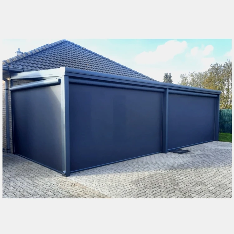 

Outdoor Remote-Controlled Metal Horizontal Blinds Windproof Zip Screen Awning Shades Patio Veranda Sun Protection Roller Blinds