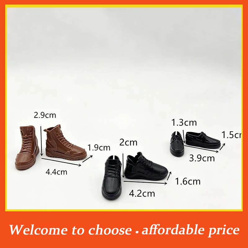 []New Fashion 1/6 Doll Shoes Plastic Multistyles Male Doll Boots Shoes Clothes Accessories Fit Foot Length 2cm Dolls