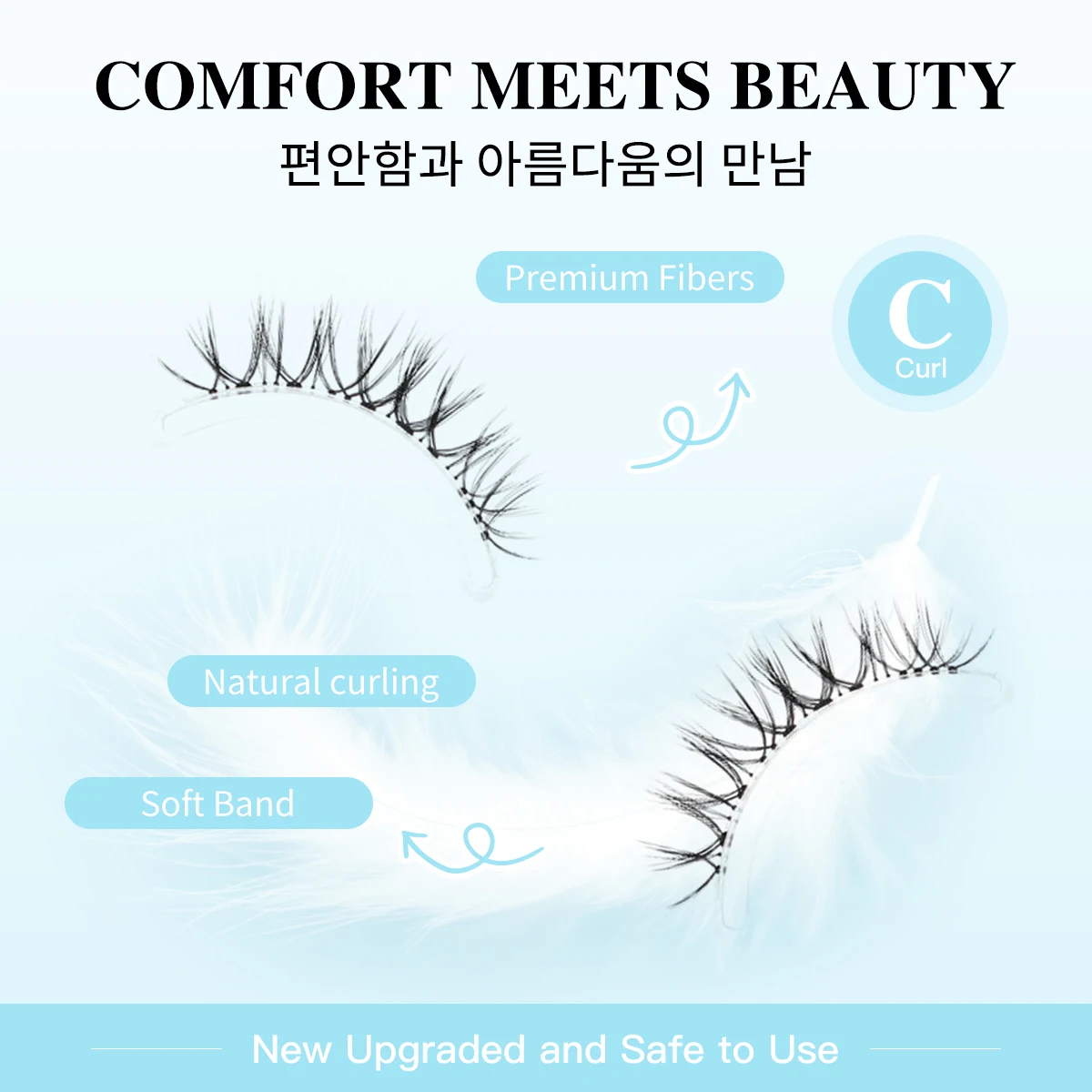 5 Paar W7 Falsche Wimpern Wispy Soft Cluster Lashes Natürliche dicke Manga-Wimpern mit klarem Band Koreanischer Stil Anime für Mädchen
