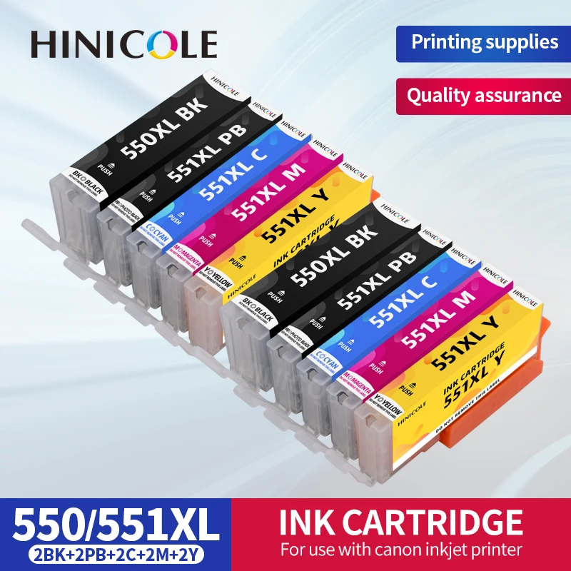 hinicole pgi550 cli551 cartuchos de tinta compativeis para impressoras canon mg6350 mg7150 ip8750 ip7250 pgi550 cli 551 pgi 550 cli 551 01