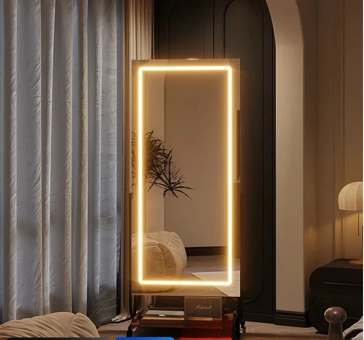 

Съемное зеркало в полный рост из орехового дерева, напольное зеркало для хранения журналов