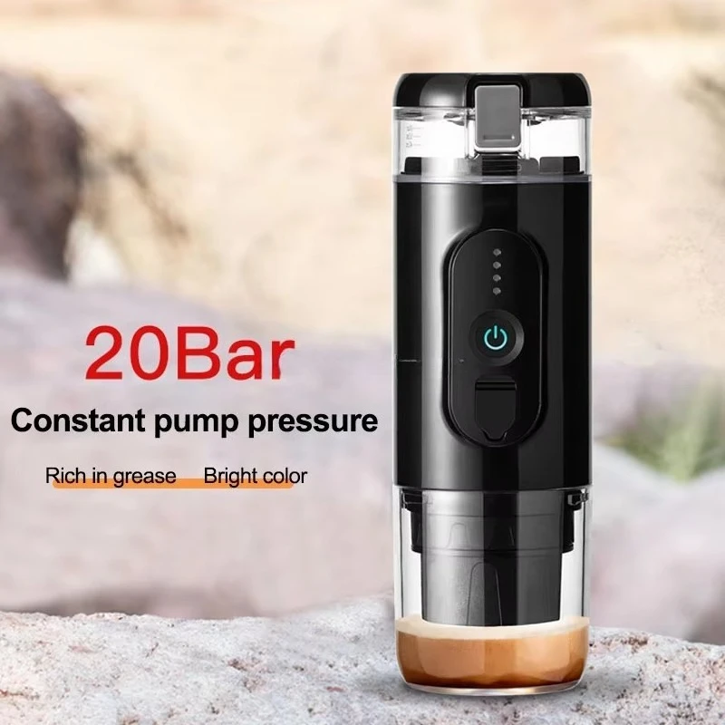 

Portable Mini Espresso Coffee Maker Handheld Rechargeable Capsula Coffee Machine with USB/Battery Power Source for Travel