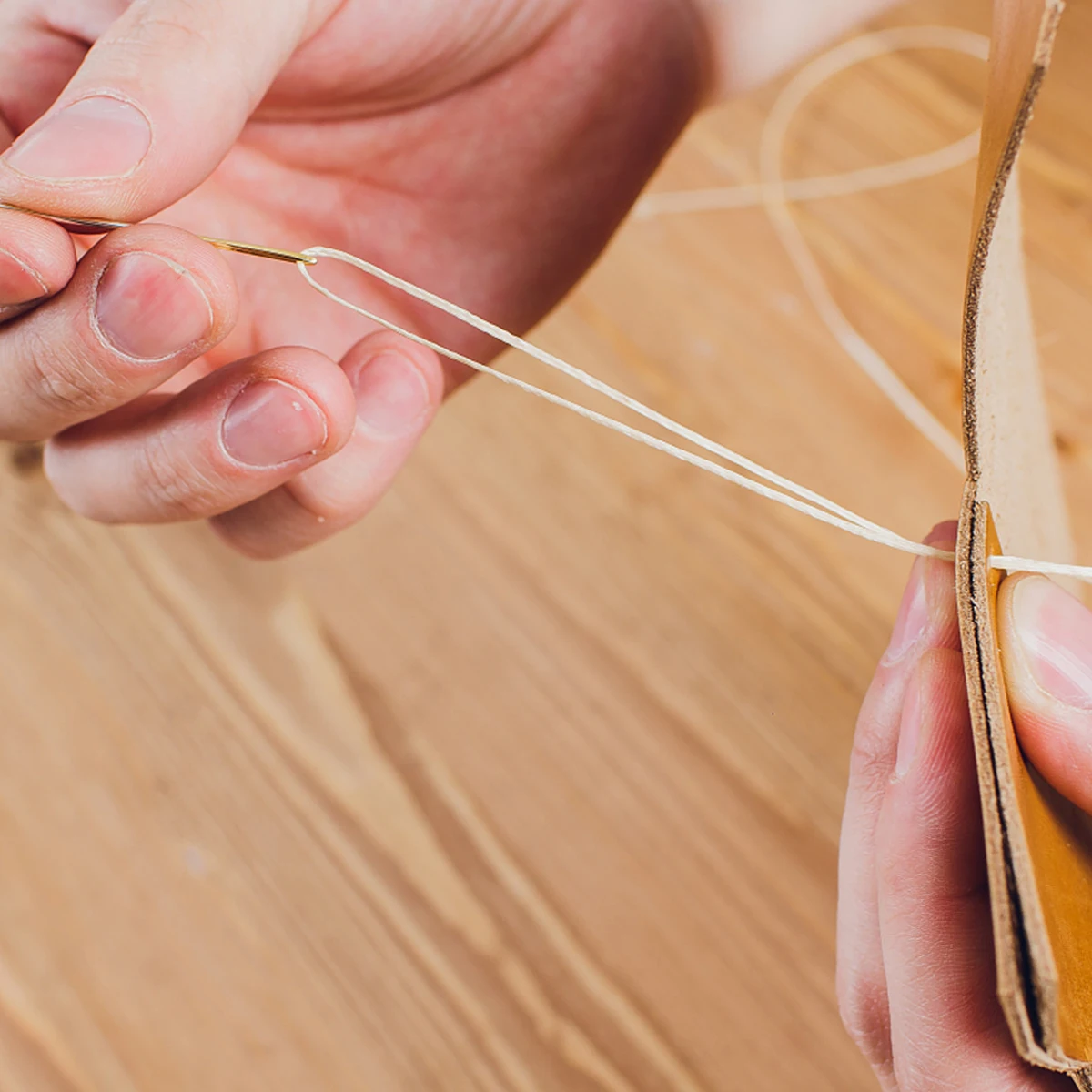 

3 PCS Hand-woven Wax Thread Waxed Twine Linen Embroidery Flat Stitching Cord Sewing Colorful
