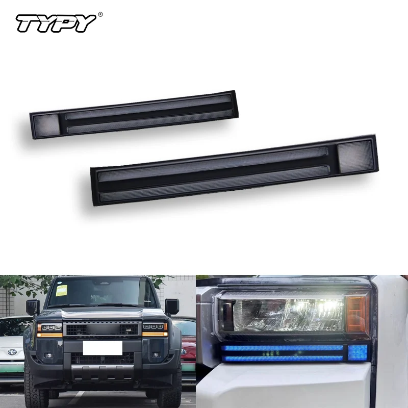 

TYPY для Toyota Land Cruiser Prado LC250 2024, динамический указатель поворота, автомобильный DRL, светодиодные дневные ходовые огни, светодиодные противотуманные фары, украшение