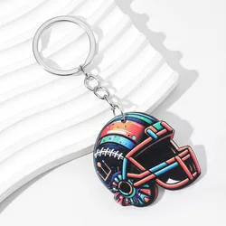 rugby keychain Pendant American Football Souvenir Sports Jewelry Mini Helmet Car Key ring Bag Ornament Key Chain