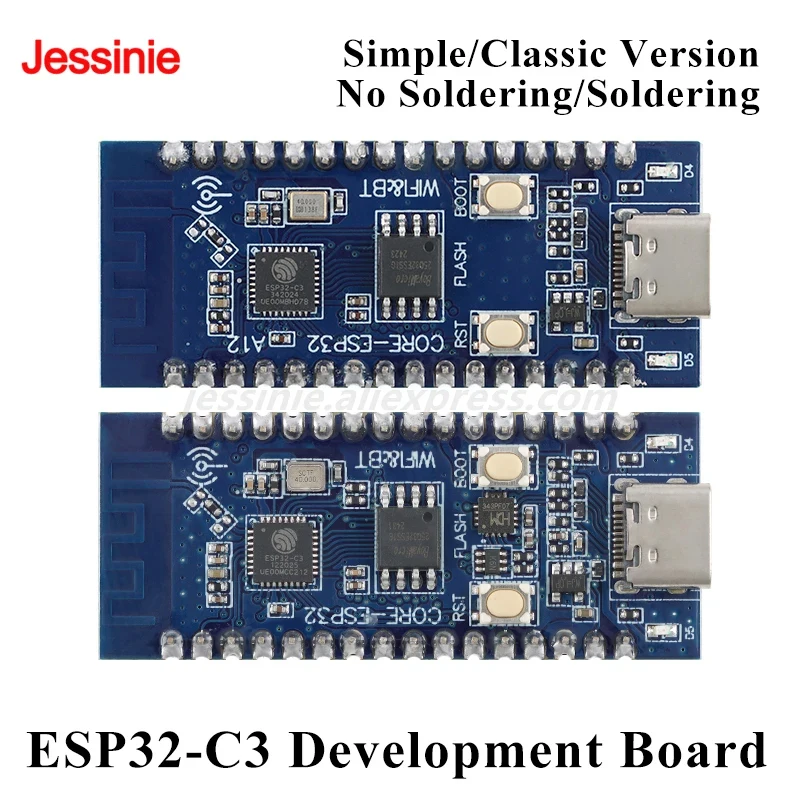 5pcs/1pc ESP32-C3 Development Board Simple/Classic Wi-Fi BT Bluetooth-compatible Wifiless Module Core Board for Arduino