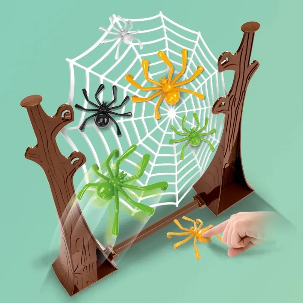 Funny Bouncing Spider Desktop Board Games Plastic Interactive Jumping Spiders Game Spider Web Table Toys Birthday Gifts