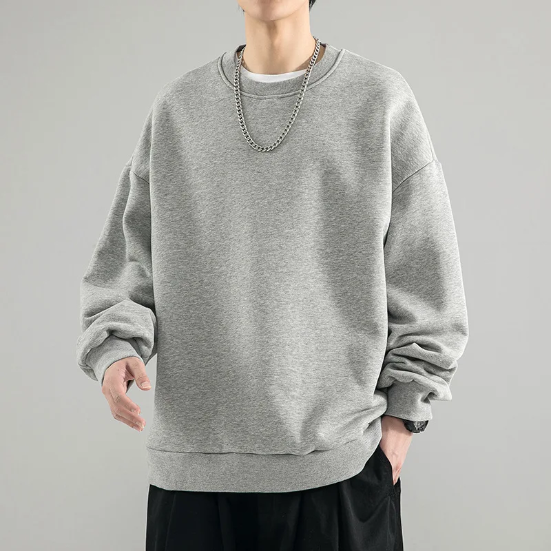 Spring Autumn O Neck Sweatshirts Men Solid Streetwear Y2K Pullover Hoodies Male Fashion Hip Hop Vintage Hoodie Mens Clothing