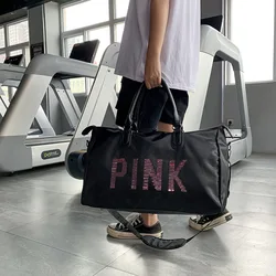 Bolsa deportiva de gran capacidad para mujer, bolsa de viaje portátil de un solo hombro, de corta distancia, impermeable, para asiento de zapatos