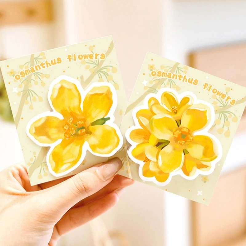 cute special shaped osmanthus notes students can tear up the message sticky notes high value flowers N times sticky stationery