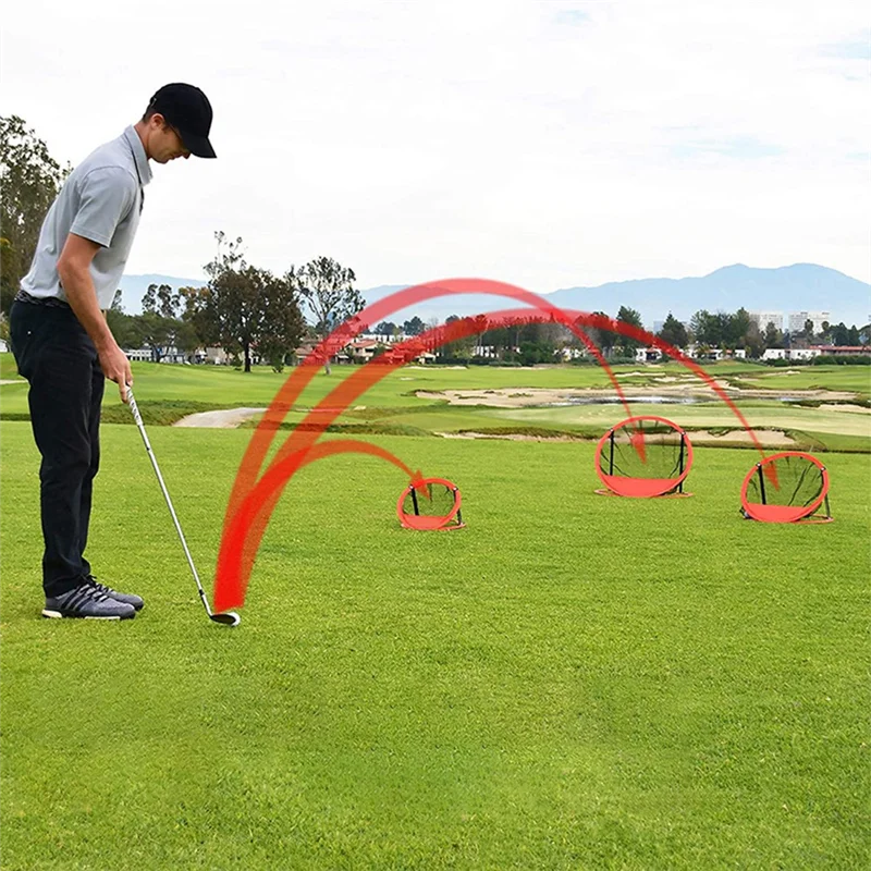 

A48F-3Pcs Foldable Golf Chipping Nets Golf Chipping Practice Net Golf Chipping Nets Foldable Cages Target System With Carrying B