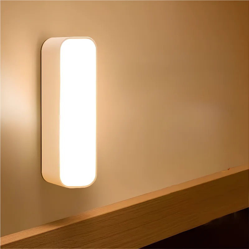 스마트 모션 센서 LED 야간 조명, 자석 마운트 및 플러그인, 2가지 색상 조광 가능 눈 보호, 침실 책상 복도 캠핑용