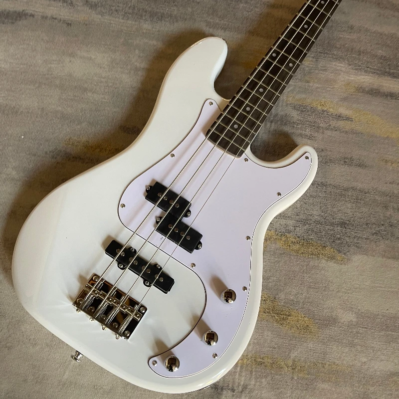Clear White PB Bass Guitar Two Split Humbucker Pickups Classic Precision Shape For Jazz Funk Band Performance Free Delivery