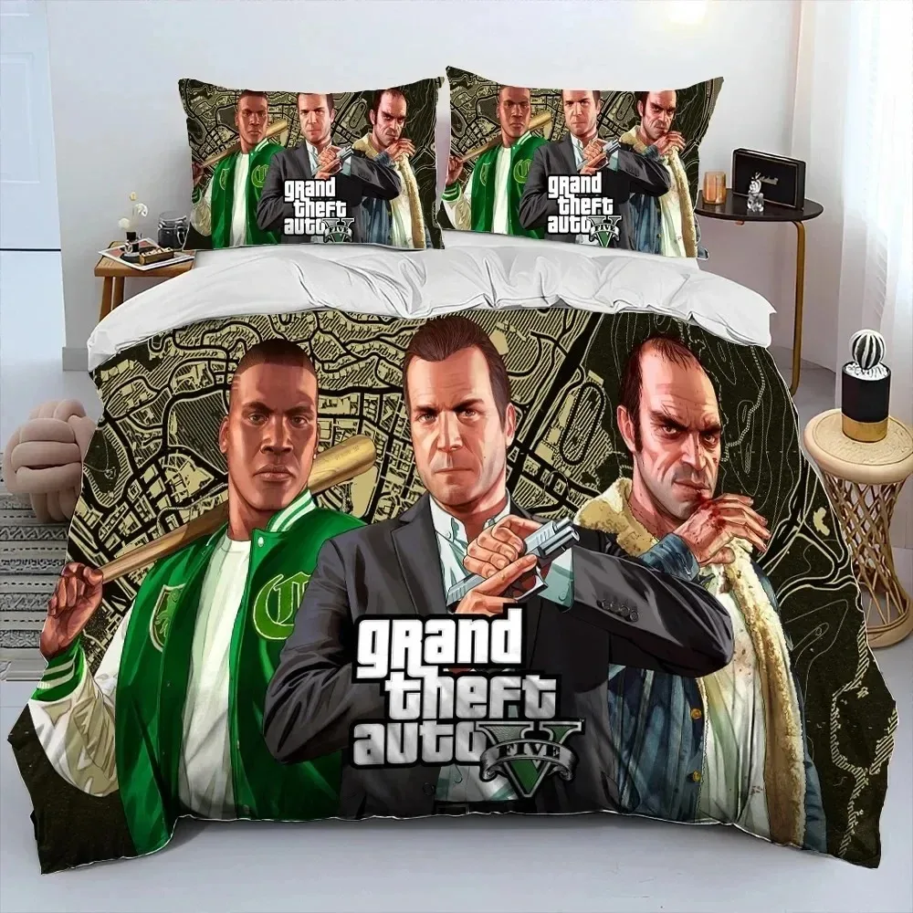 

Duvet Cover Grand Theft Auto 3D Exquisite Game GTA Digital Printing Bedding Set Comforter Bed Youth Home Decor Kids Boys Gift