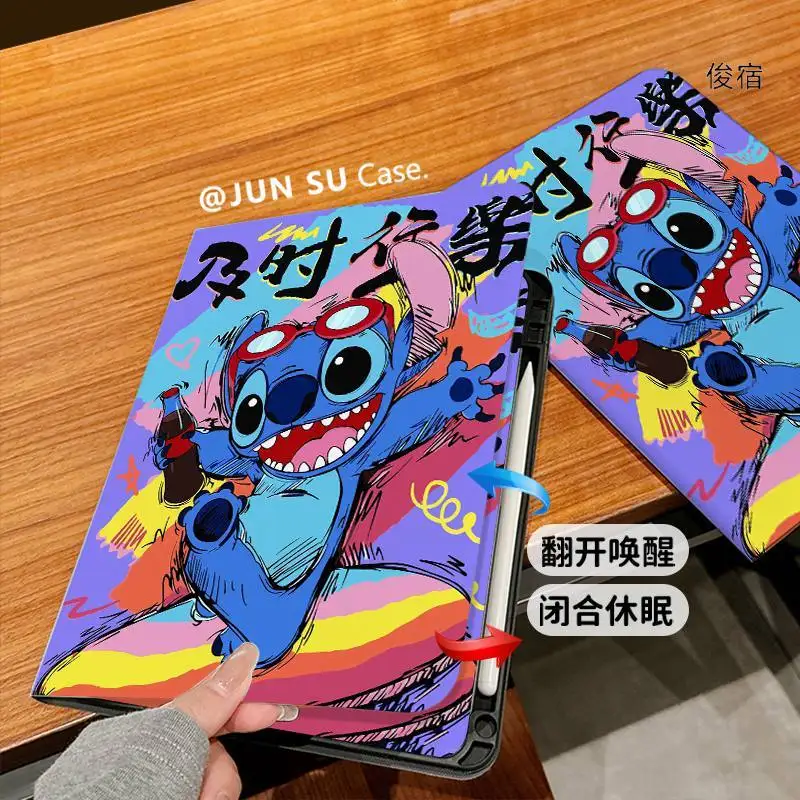 Cool Cartoon Stitch Tablet Case For Redmi Pad SE 11 Pad Pro 12.1 Inch Silicone Soft Fall Prevention Cover