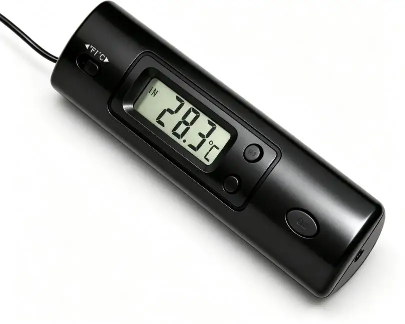 Digital Thermometer With Metal Probe -50 To 70C For Car Fridge Aquarium AC Vent Repair Black 1.2m Cable Temperature Tester Tool