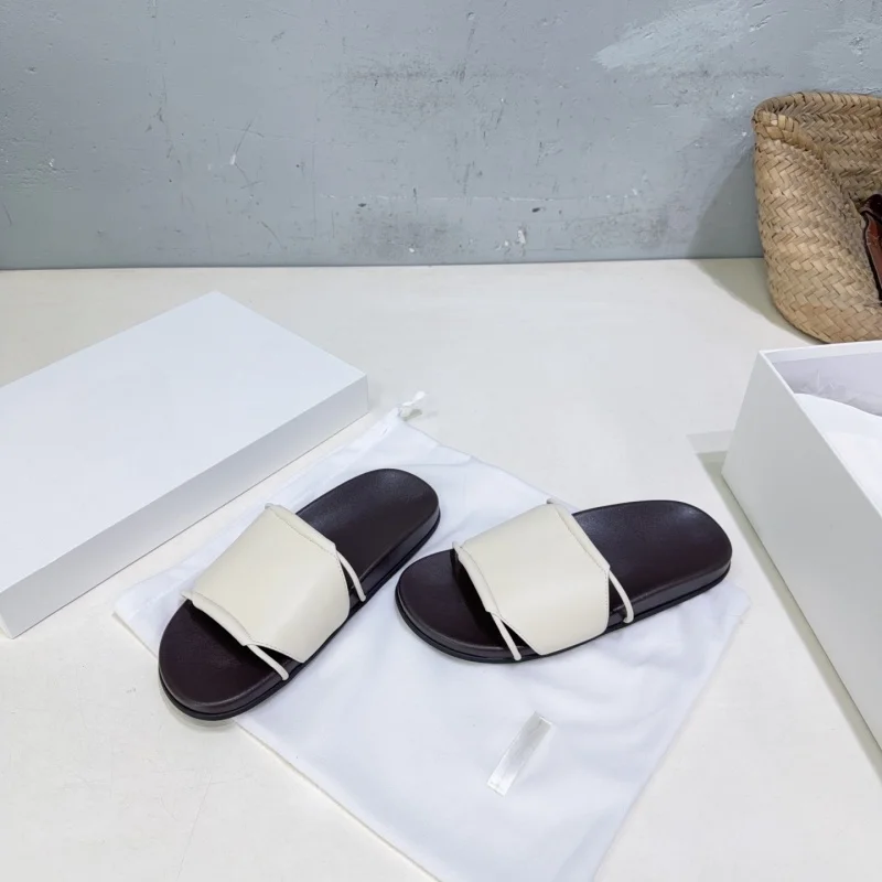 Minimalism air exposed finger slippers plates women outdoor summer new leather vintage sandals casual
