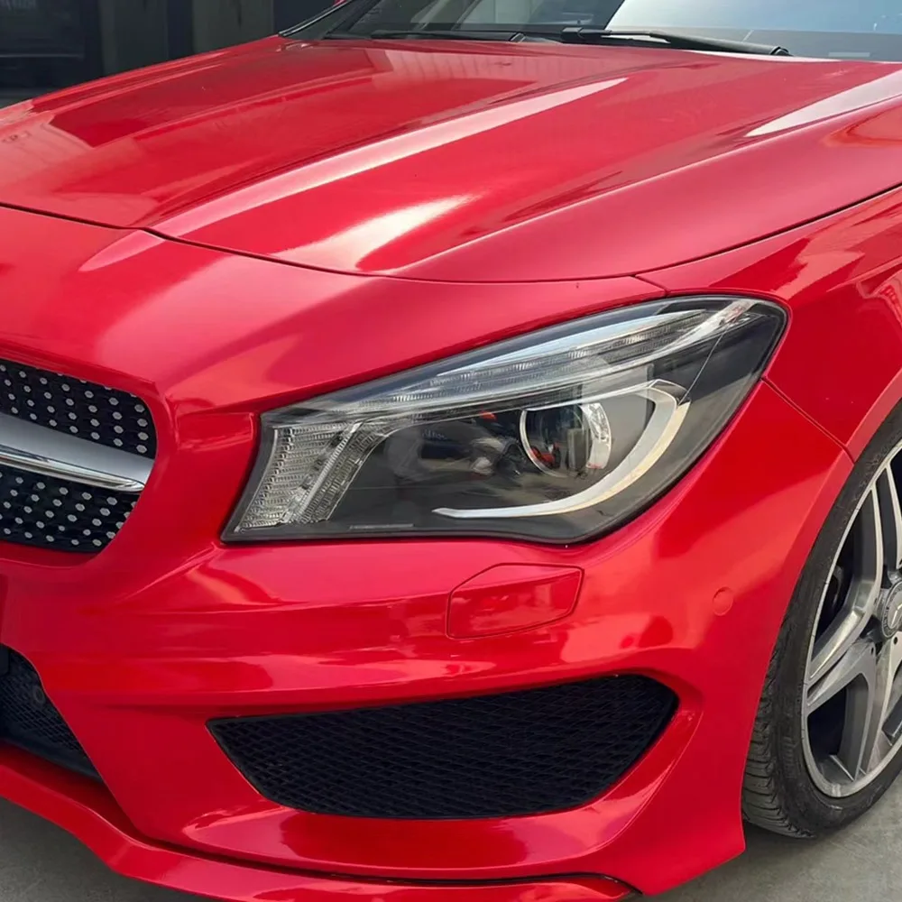 Easy to Install Premium PET Car Body Film Stretchable Car Wrap Auto Vinyl Removable Air Release Film Fire Red