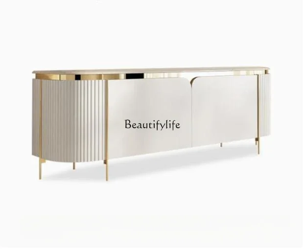 

Nordic light luxury marble TV cabinet simple modern new TV floor cabinet solid woodL