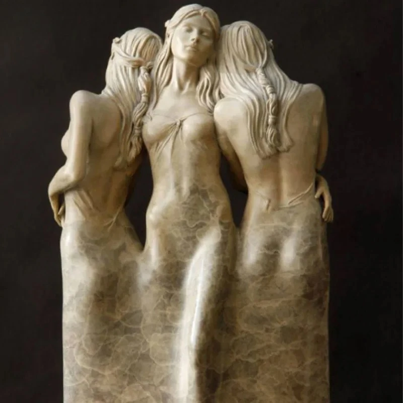 Three Goddesses Abstract Figures Statue Sisters Characters Three People Sculpture Desk Decoration Resin Crafts Modern Home Decor