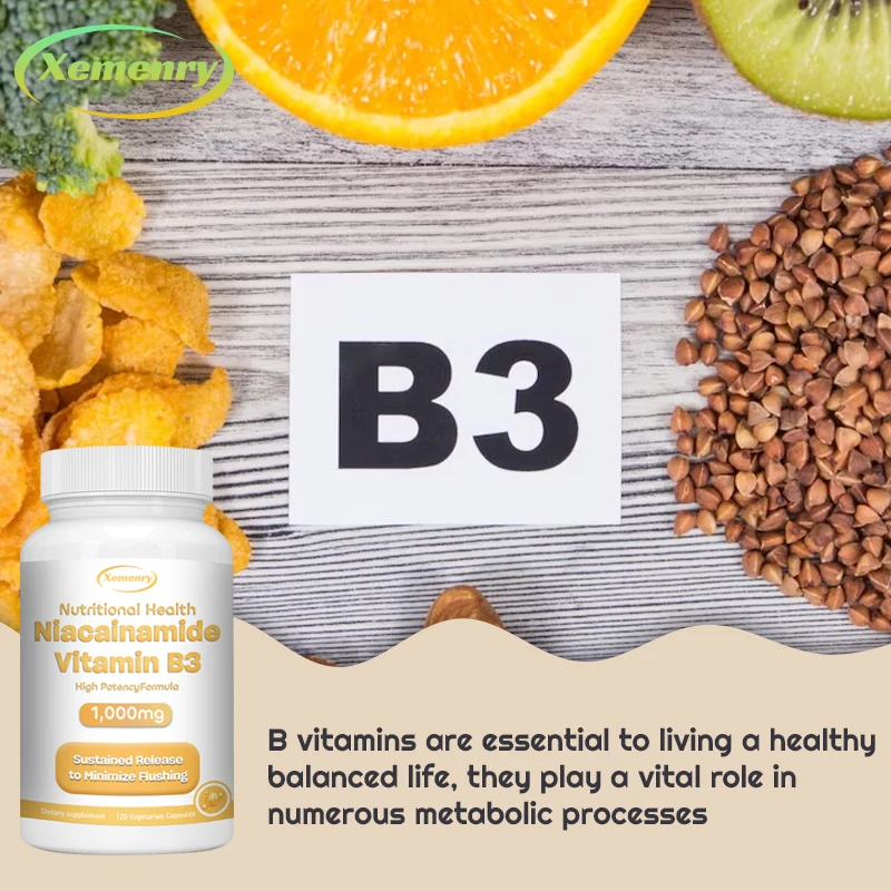 Niacinamide Vitamin B3 Capsules - Brighten Skin Colour, Skin Repair, Energy Support, Antioxidant