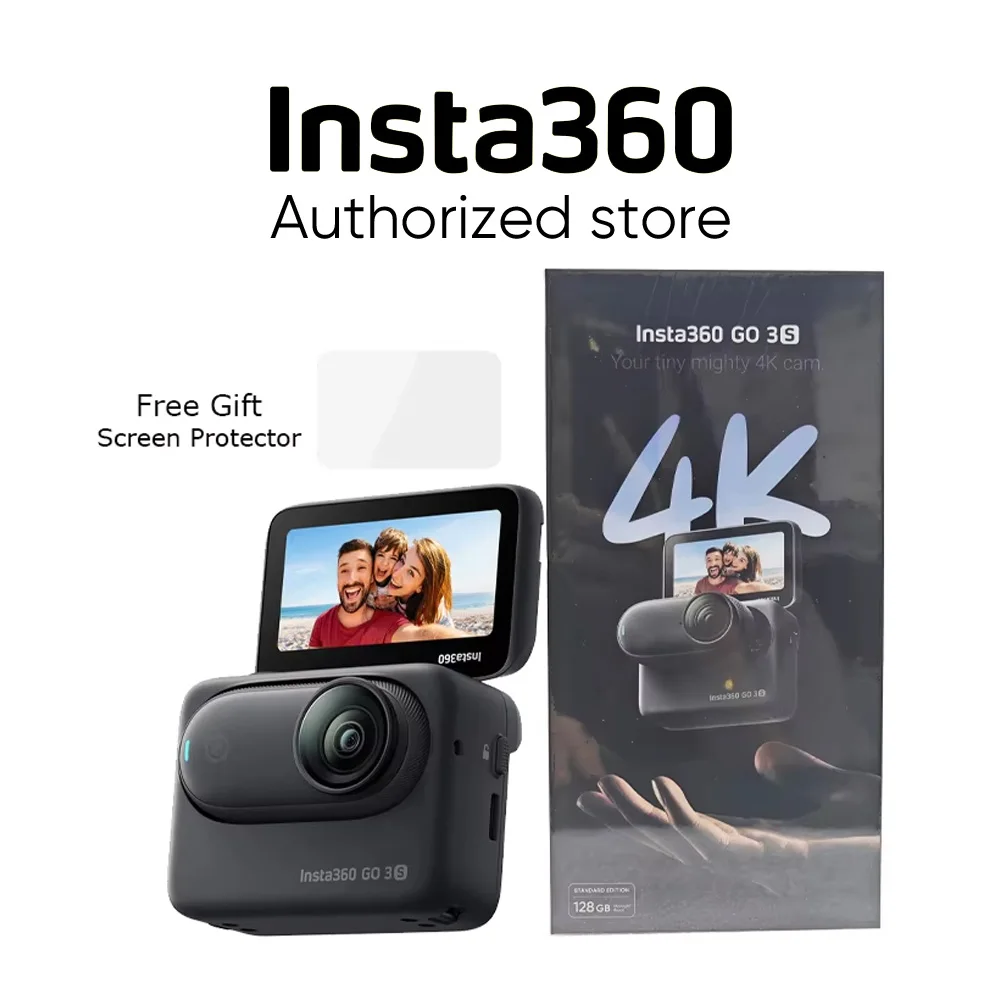 Original Insta360 GO 3S Action Camera Standard Bundle - 128GB (Arctic White/Midnight Black)