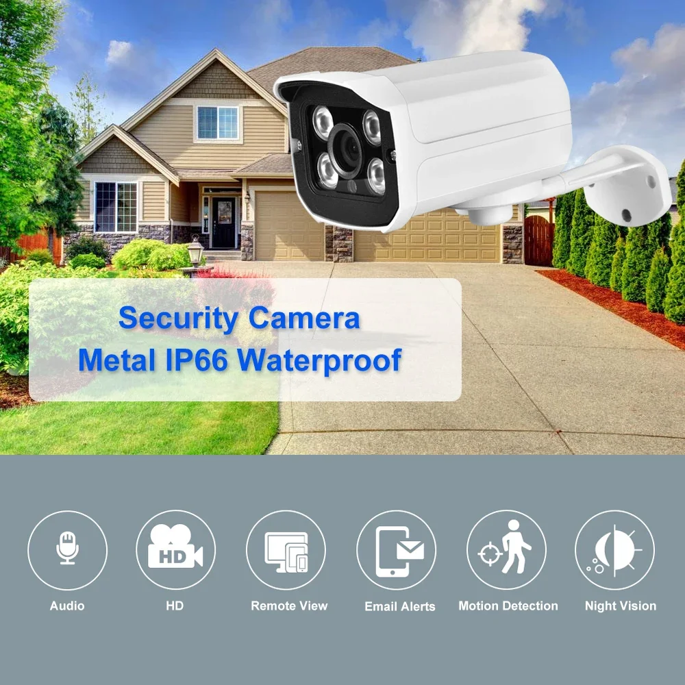 Gadinan 4K Ultra HD IP Camera 8MP IR-CUT Night Vision Smart Infrared Monitor H.265 AI Motion Detection Home Surveillance