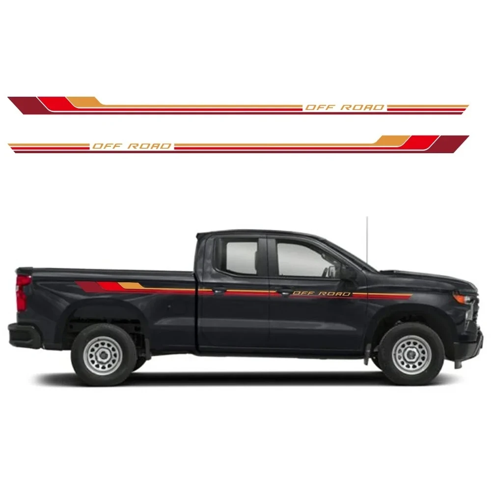 Car Body Side Sticker Racing Stripes Off-Road Vinyl Decal Car Decor Accessories For Chevrolet Silverado 1500 2500 Sierra GMT GMC