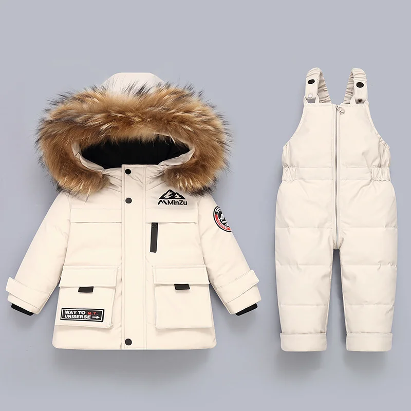 Baby Winter Warm Down Jackets Boys Jumpsuit Children Clothing Set 2pcs Infant Overalls toddler Girl Clothes Kids Snowsuit parka