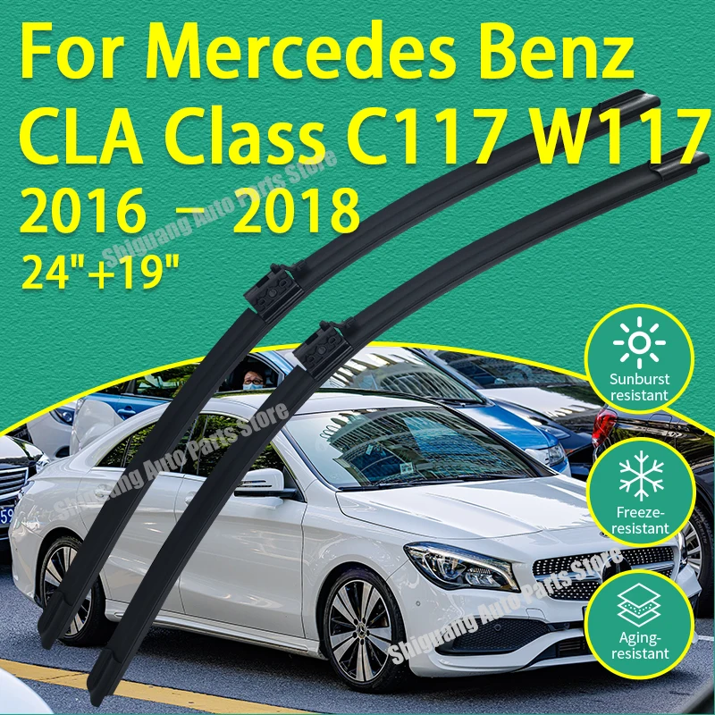 

Передние дворники с силиконовым покрытием для Mercedes Benz CLA Class C117 W117 Facelift 2016-2018 24 "+ 19" автомобильный дворник лобовое стекло
