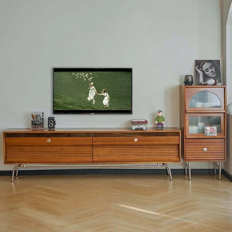 TV cabinet storage storage integrated French floor boxwood retroHY