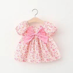 Summer girl baby's clothes 1 year baby's birthday princess dress costume for toddler girl baby's clothing bow floral dress